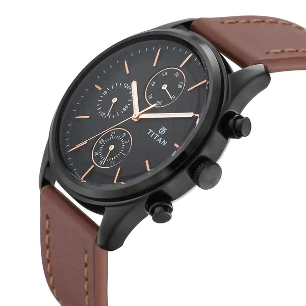 Titan mens clearance watches leather belt