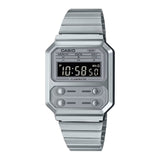 WW2084 Casio Vintage Digital Silver Chain Watch A100WE-7BDF