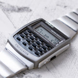 WW1865 Casio Vintage Calculator Silver Chain Watch CA-506-1DF