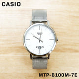 WW2651 Casio Enticer Date Mesh Chain Watch MTP-B100M-7EVDF