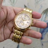 WW0404 Guess Chronograph Date Golden Chain Watch U1001G2