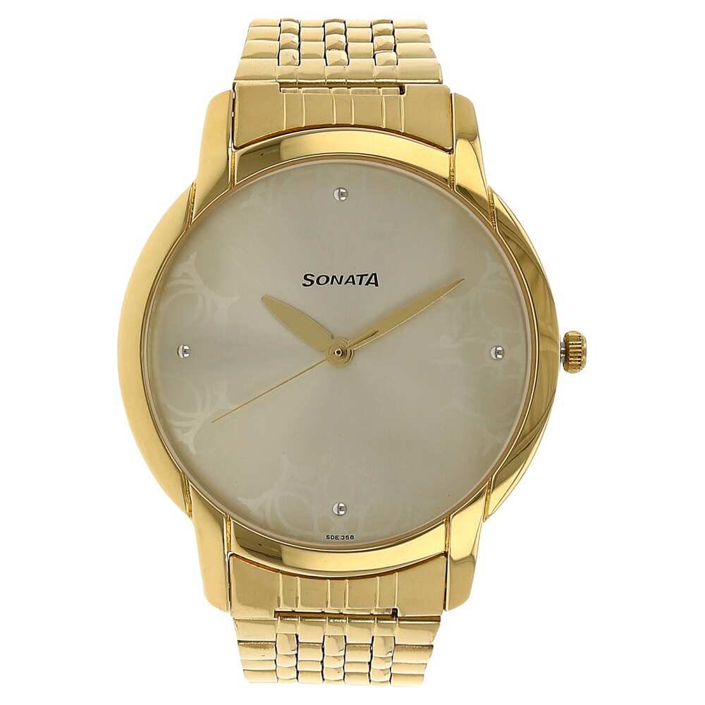 Sonata best sale golden watch