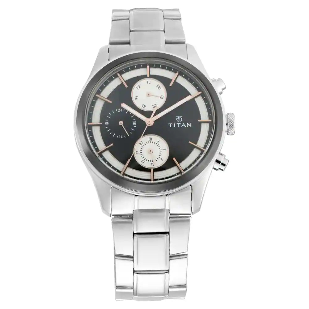 Titan watch silver on sale chain