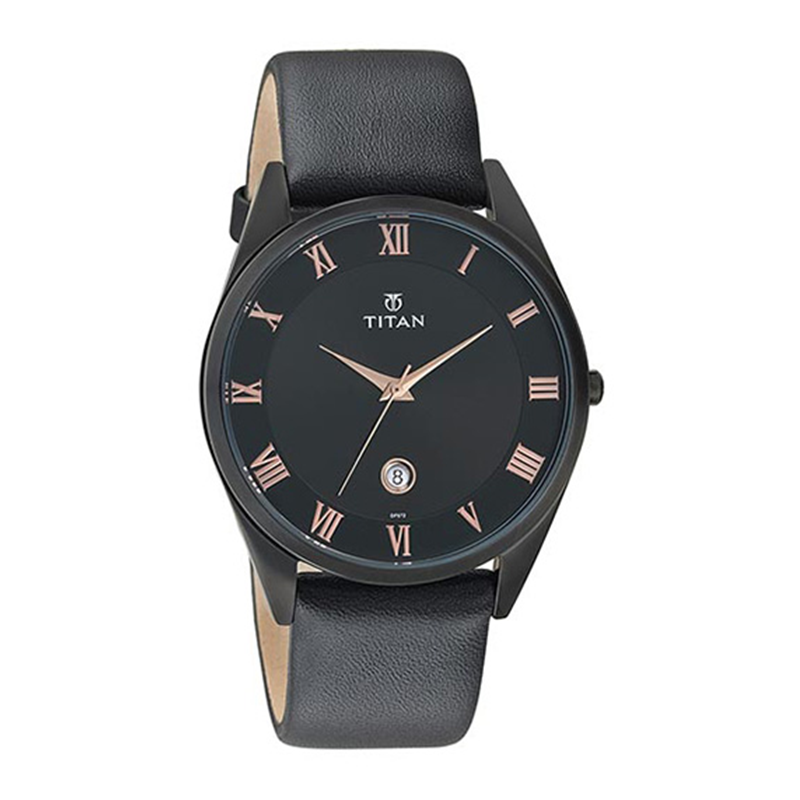 Titan black clearance belt watch