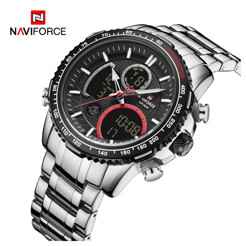 WW1209 Naviforce Multifunction Dual Time Chain Watch NF9182M