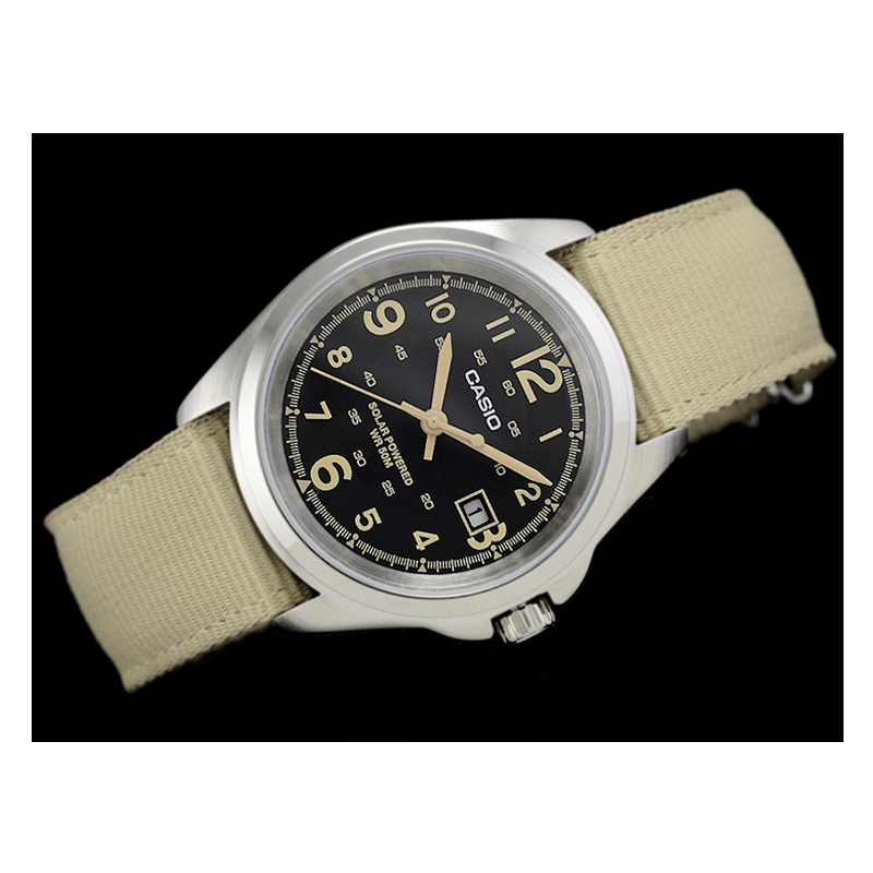 WW0628 Casio Standard Solar Date Nylon Belt Watch MTP-S101-1BVDF