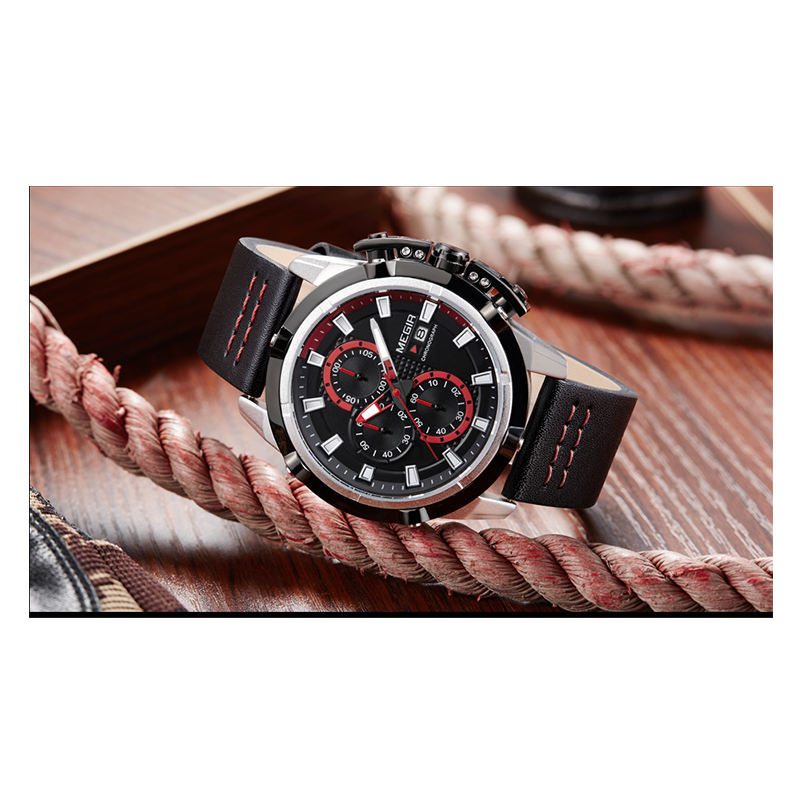 WW0480 Megir Chronograph Leather Belt Watch