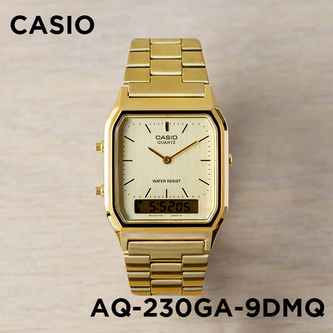 Casio Watch Vintage Retro Dual Time Gold AQ-230GA-9DMQ – Watches